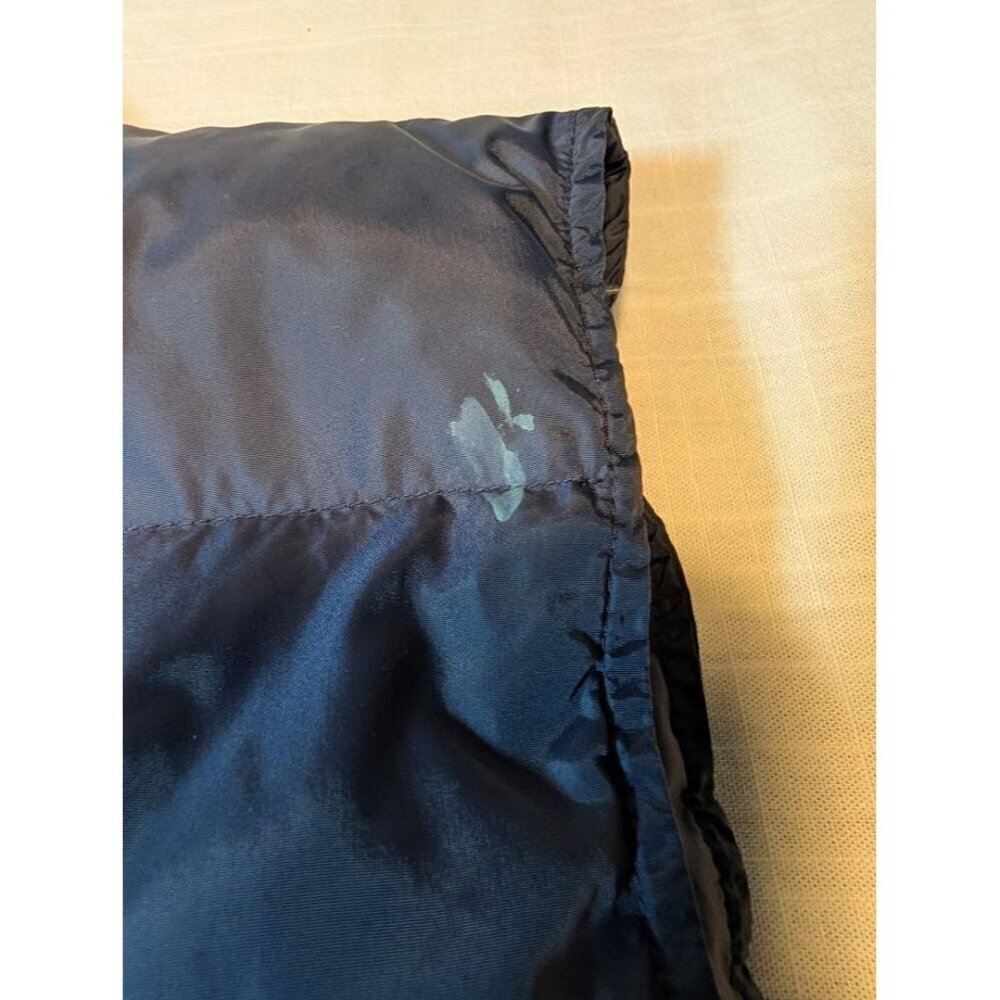 Eddie Bauer VTG Men's medium navy blue down puffer vest zip closure, distressed - Picture 3 of 8